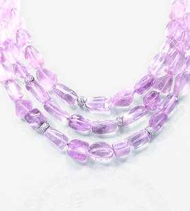 [NE08245] 18KW 3-strand convertible necklace