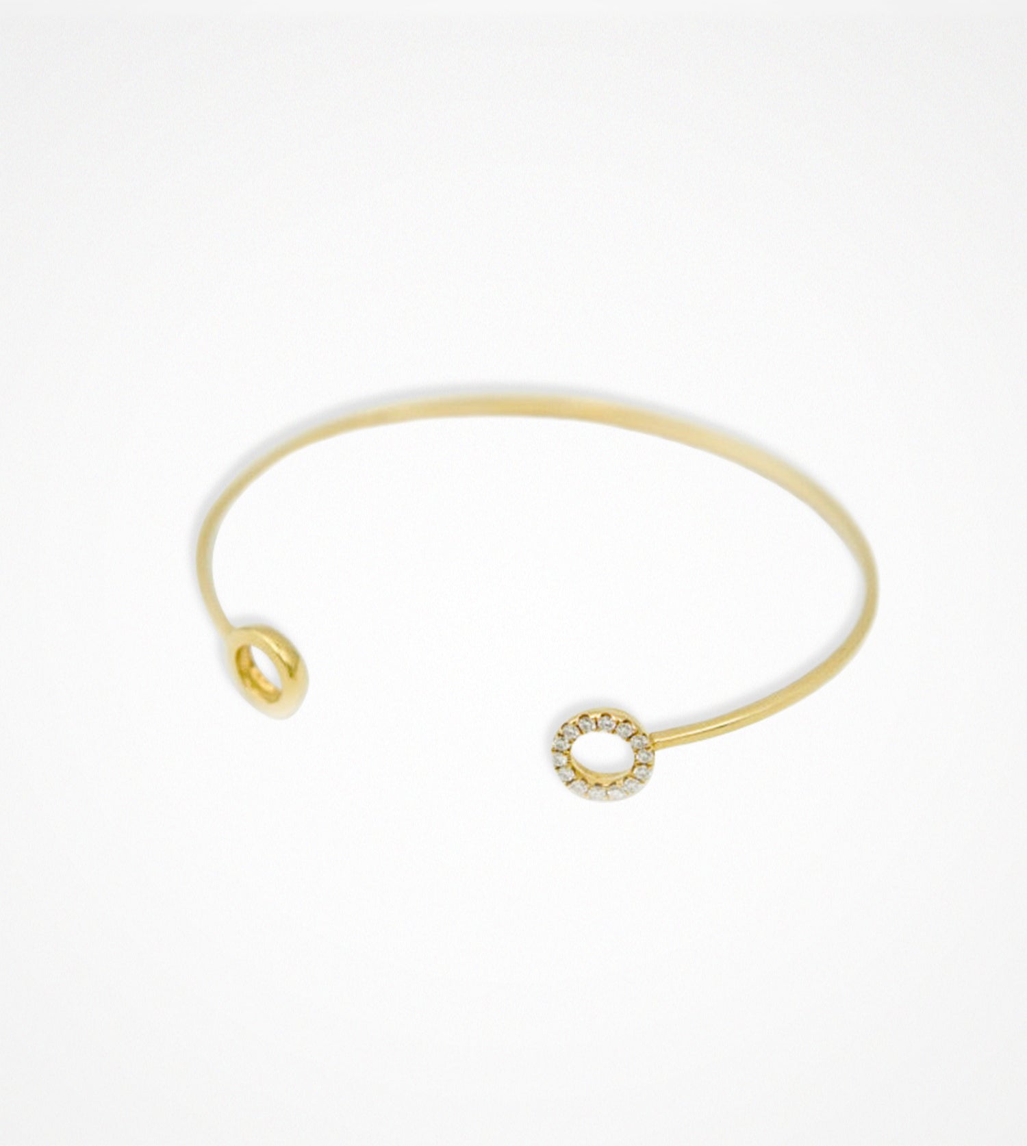 BR07321 18kt yellow gold double circle diamond Bangle