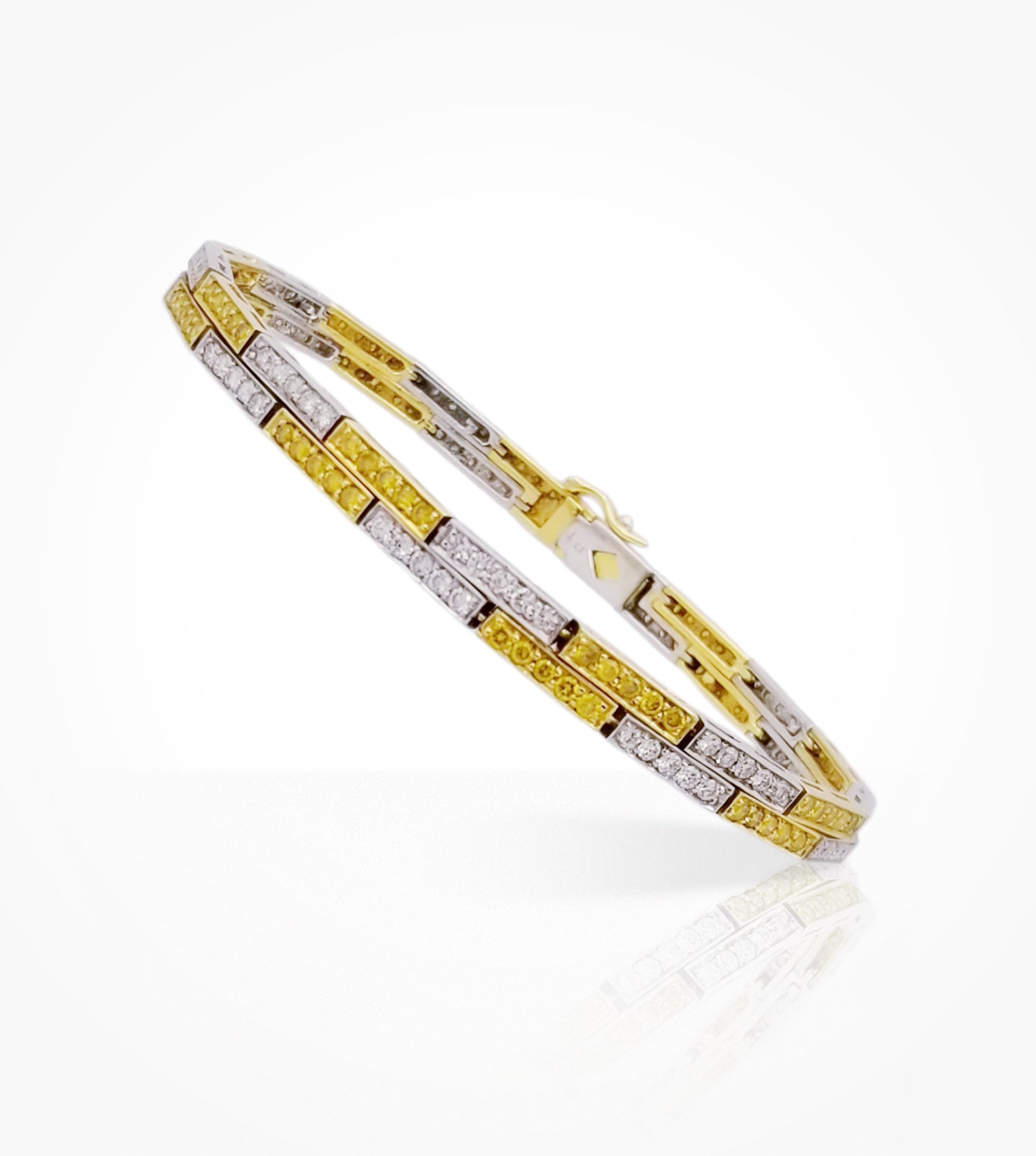[ BZ-005522 ] 18KYW / 2-line-bracelet / Yellow-diamonds(1.27cts) / White-diamonds(1.69cts) ready-to-wear jewellery at Secrett.ca in Toronto Downtown Yorkville