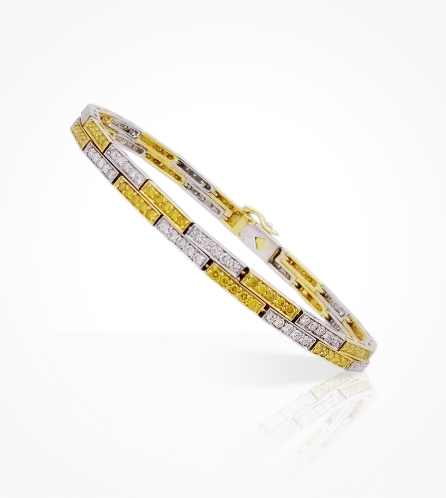 [ BZ-005522 ] 18KYW / 2-line-bracelet / Yellow-diamonds(1.27cts) / White-diamonds(1.69cts) ready-to-wear jewellery at Secrett.ca in Toronto Downtown Yorkville