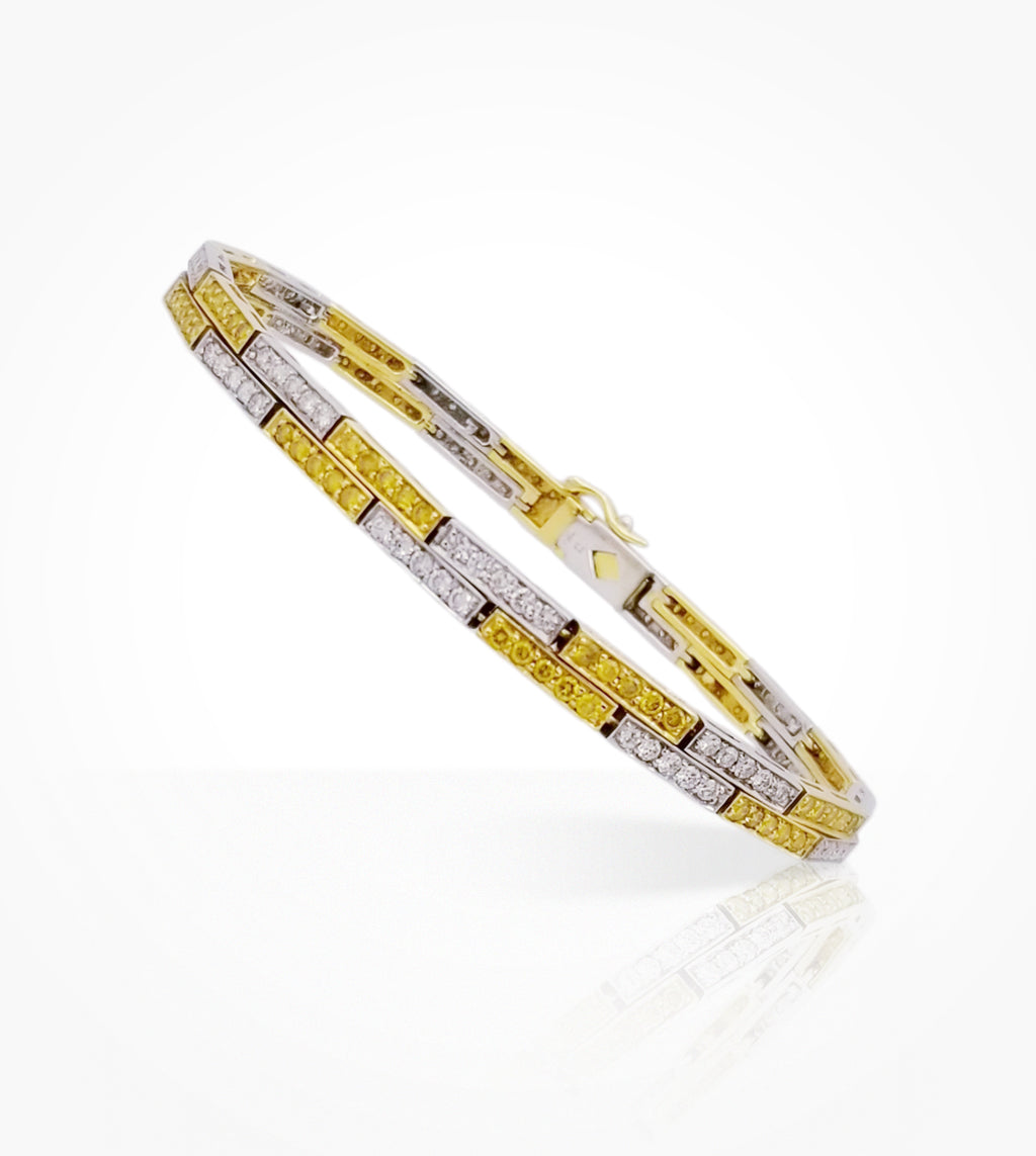 [ BZ-005522 ] 18KYW / 2-line-bracelet / Yellow-diamonds(1.27cts) / White-diamonds(1.69cts) ready-to-wear jewellery at Secrett.ca in Toronto Downtown Yorkville
