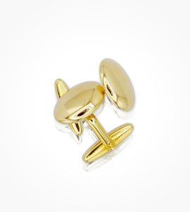 CF00008-18kt yellow gold high polished domed-oval-cufflinks.