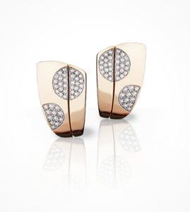 ER00502 18K rose gold Earrings with pave diamonds =1.00ct g-si. Call for pricing