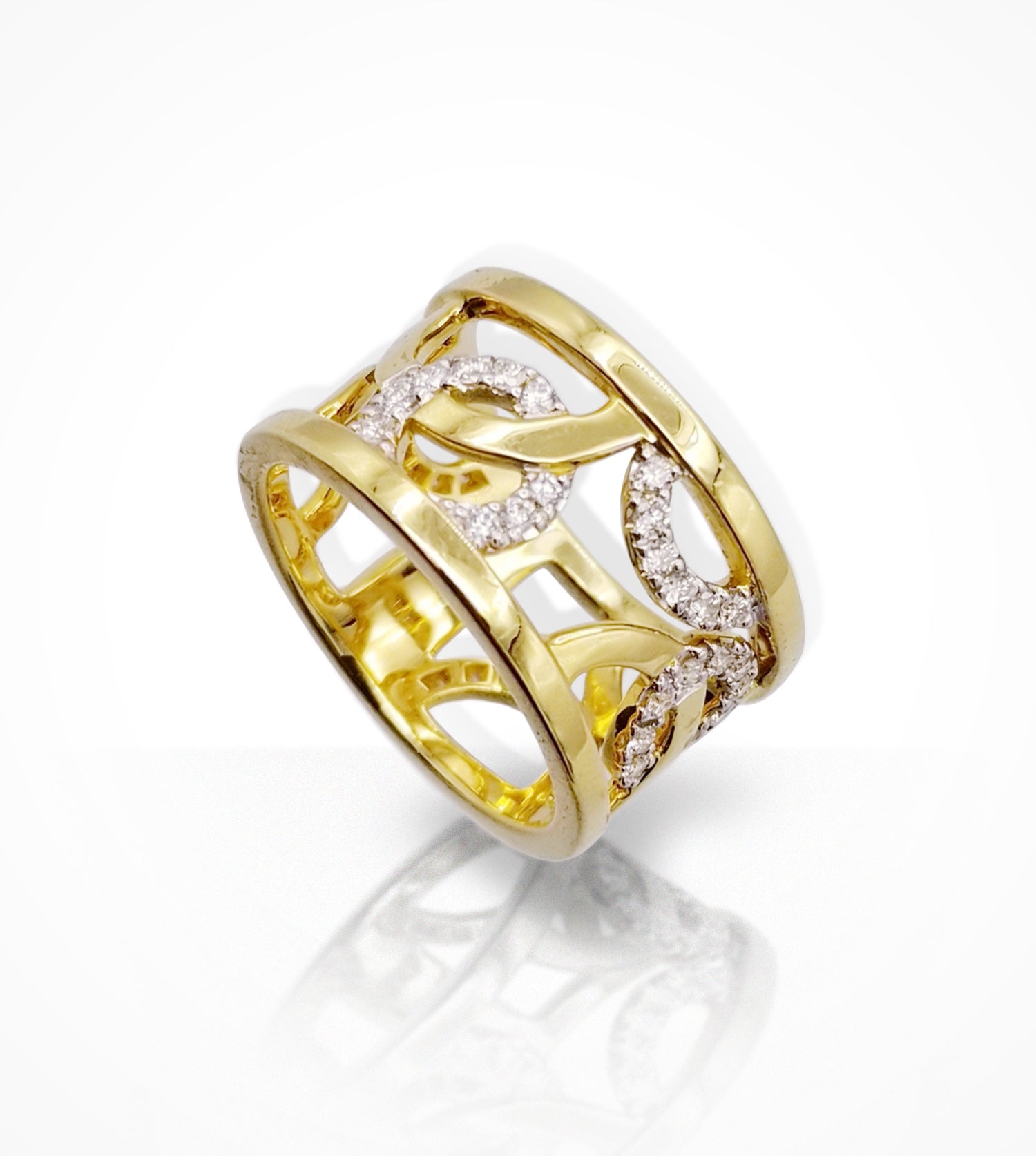 RG00259 18KY open band with diamond arcs 44 diamonds ready-to-wear jewellery at Secrett.ca in Toronto Downtown Yorkville