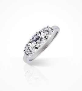 RH-003810  18KW-three-stone-engagement-ring,  dia-1=0.40ct-2di=0.60-G,Si ready-to-wear jewellery at Secrett.ca in Toronto Downtown Yorkville