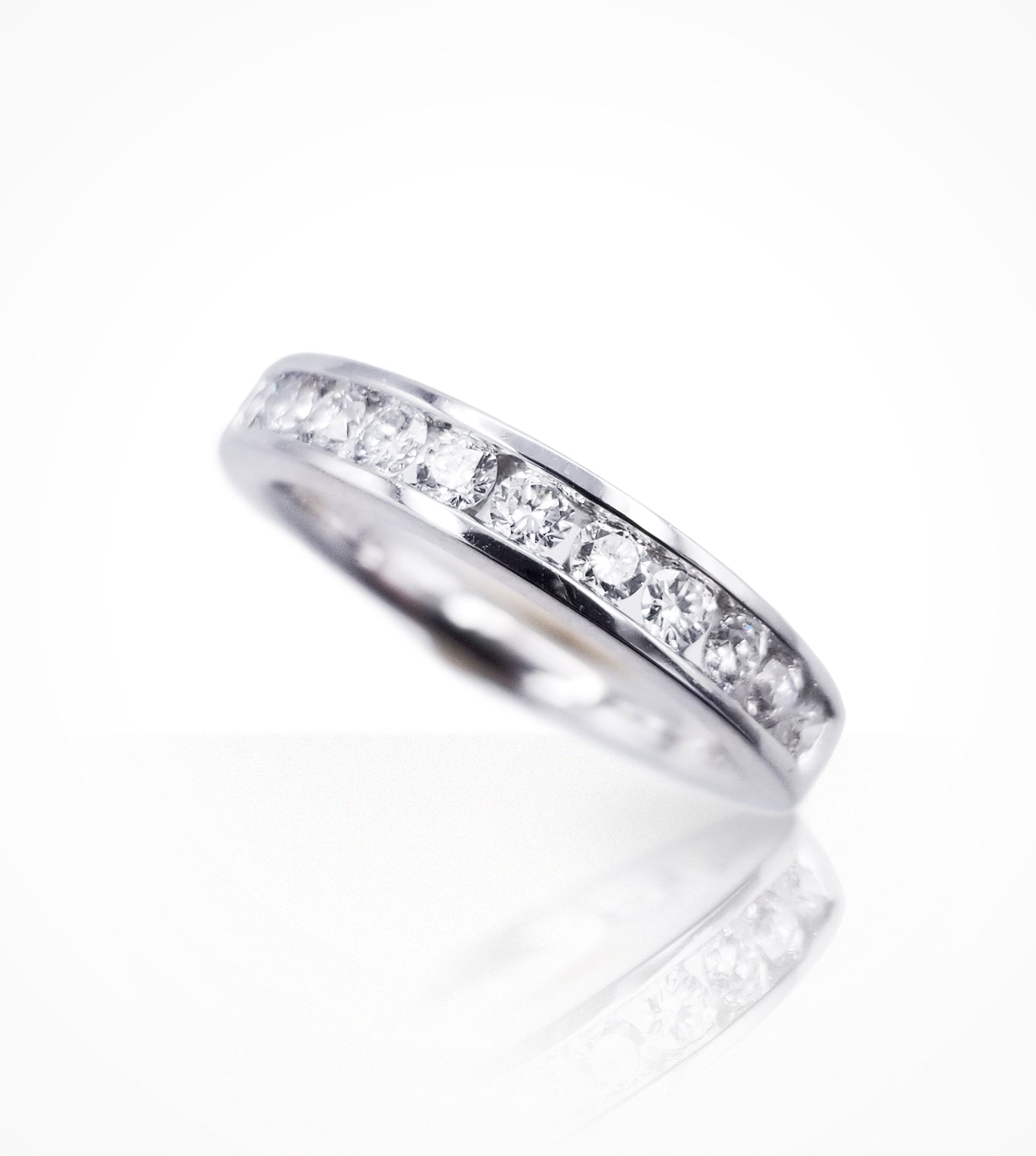 WB00024 18K white gold channel set diamond, half-eternity band,11 diamonds=0.50cts g, si. ready-to-wear jewellery at Secrett.ca in Toronto Downtown Yorkville