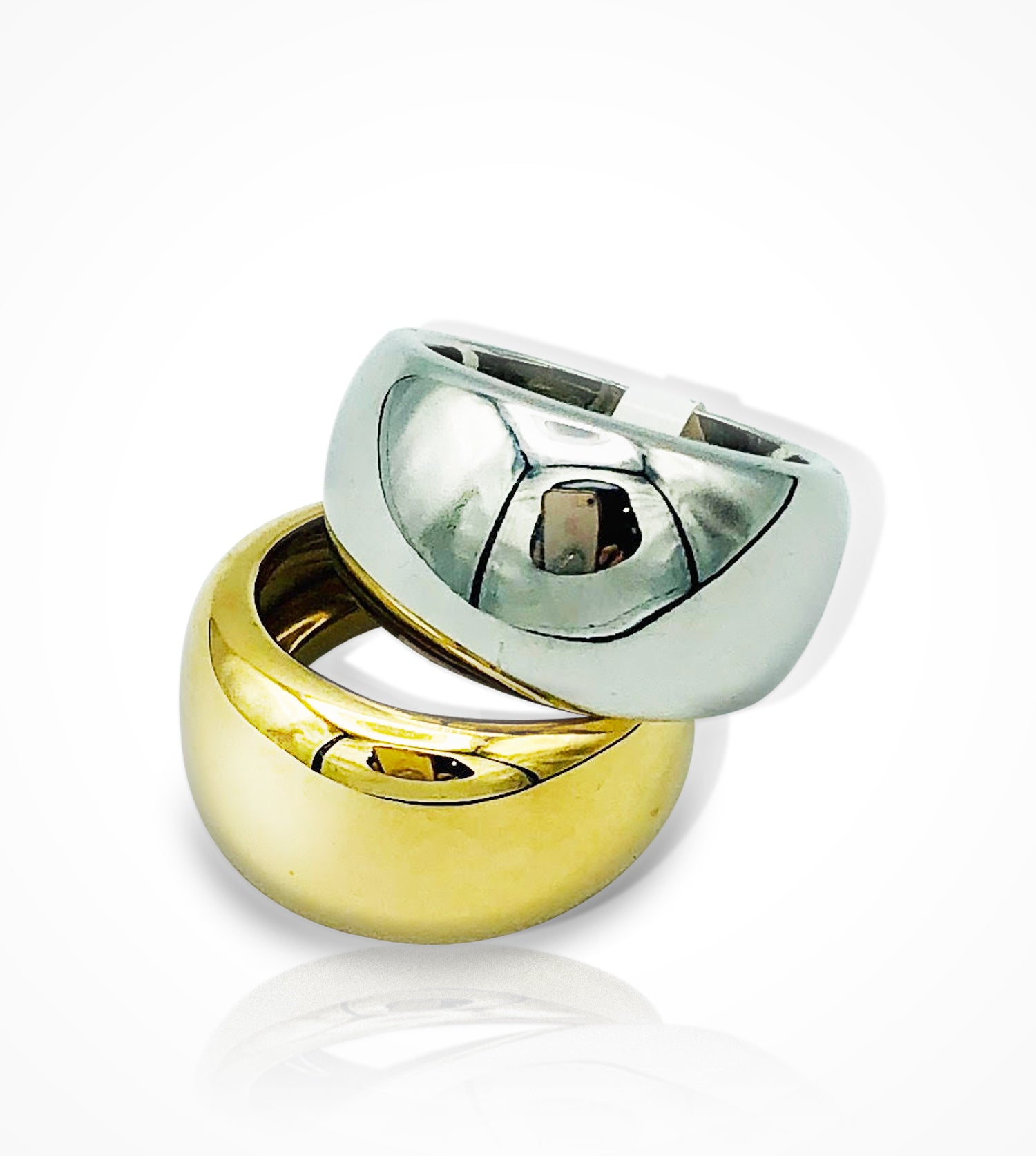 RB-006277 / RB-006280  18kt gold tapered domed bands